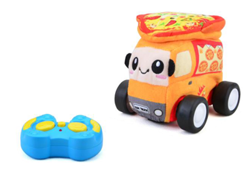 2.4G remote control plush pizza car (body can be built with building blocks/with music)