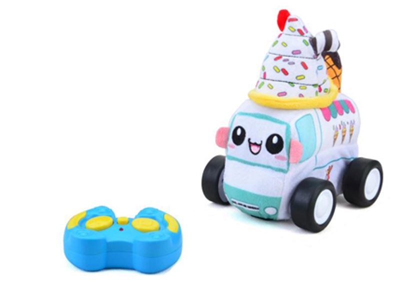 2.4G remote control plush ice cream truck (body can be built with building blocks/with music)