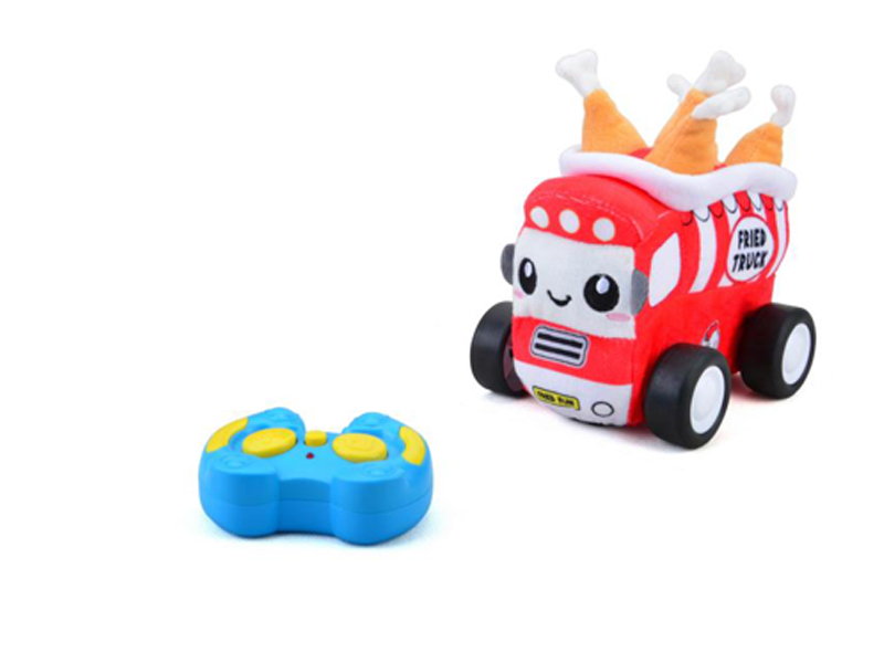 2.4G remote control plush chicken leg cart(body can be built with building blocks/with music)