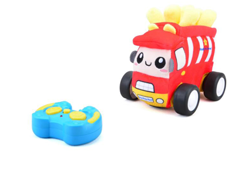 2.4G remote control plush French fry truck(body can be built with building blocks/with music)