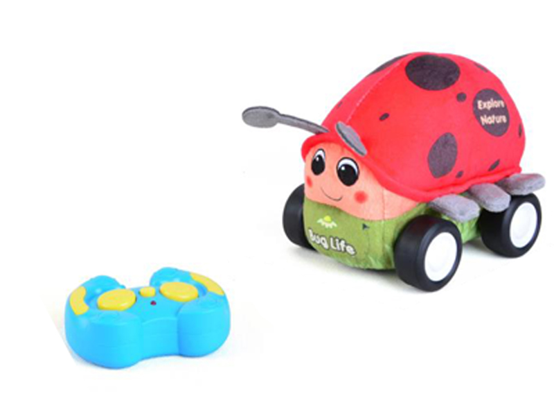 2.4G remote control plush ladybug car (body can be built with building blocks/with music)