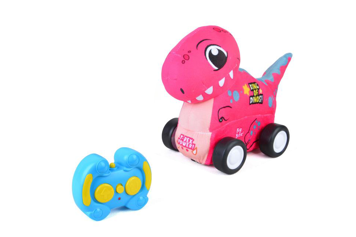 2.4G remote control plush Tyrannosaurus rex car (body can be built with building blocks/with music)